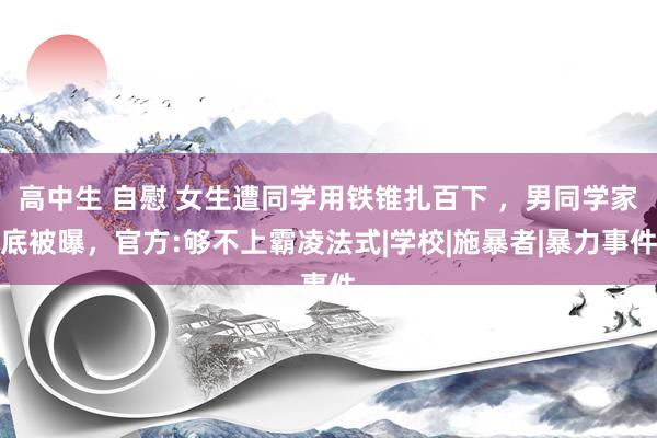 高中生 自慰 女生遭同学用铁锥扎百下 ，男同学家底被曝，官方:够不上霸凌法式|学校|施暴者|暴力事件