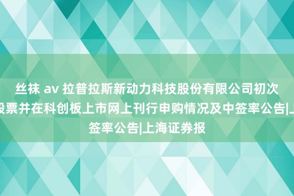 丝袜 av 拉普拉斯新动力科技股份有限公司初次公诞生行股票并在科创板上市网上刊行申购情况及中签率公告|上海证券报